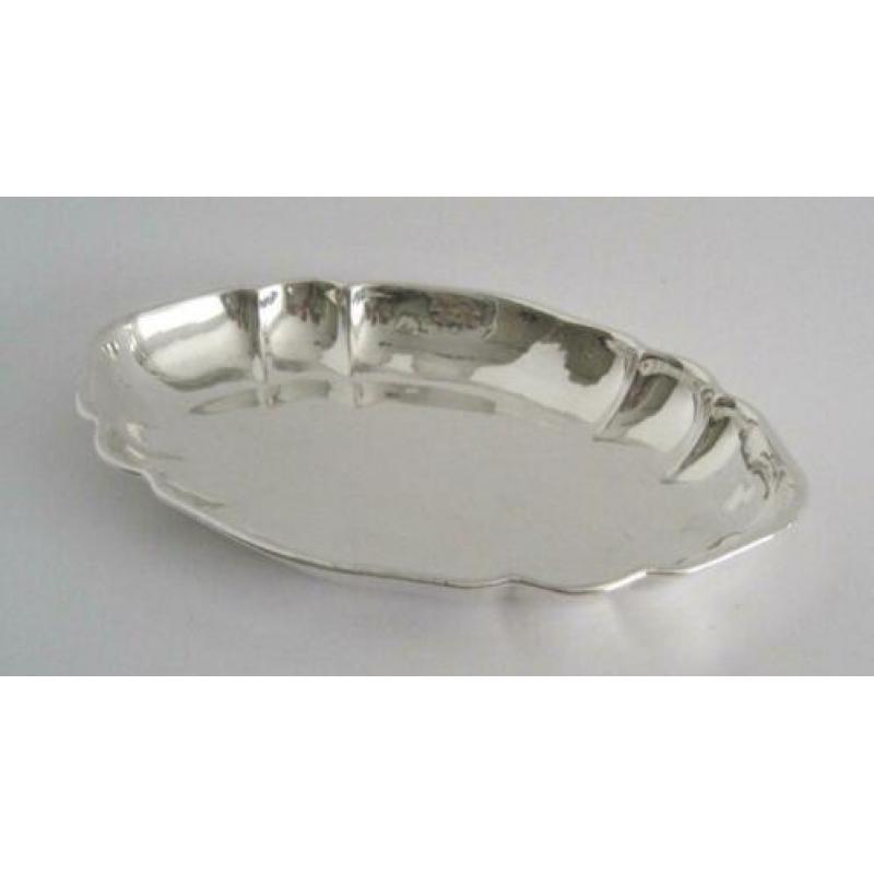 Zilveren gelobd presenteerschaal 20x13cm ca. 1890 zz