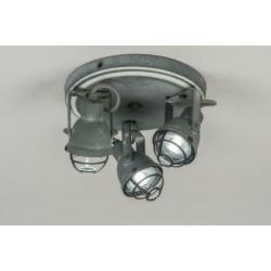 plafondlamp spots 3 lichts vintage lamp metaal beton grijs