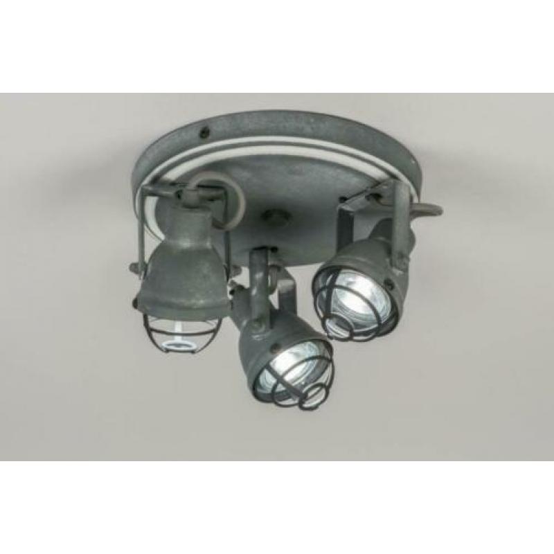 plafondlamp spots 3 lichts vintage lamp metaal beton grijs