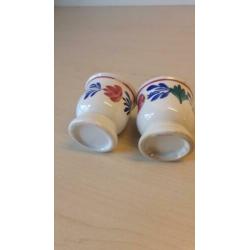 2 oude boerenbont eierdopjes