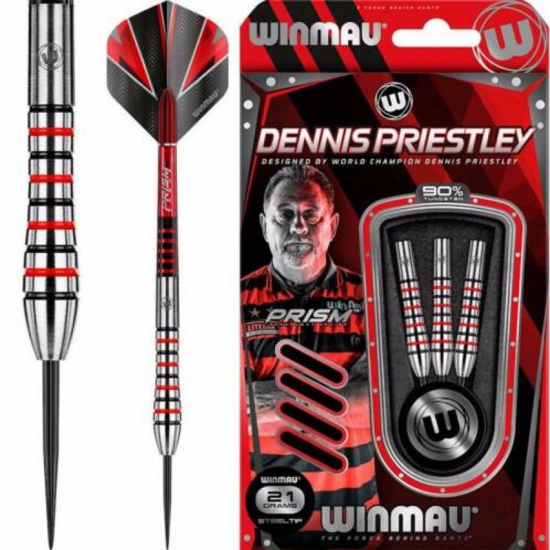 Dartpijlen Winmau Dennis The Menace Priestley 90% tungsten