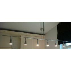 Design chroom hanglamp (6 spots) met plafondlamp
