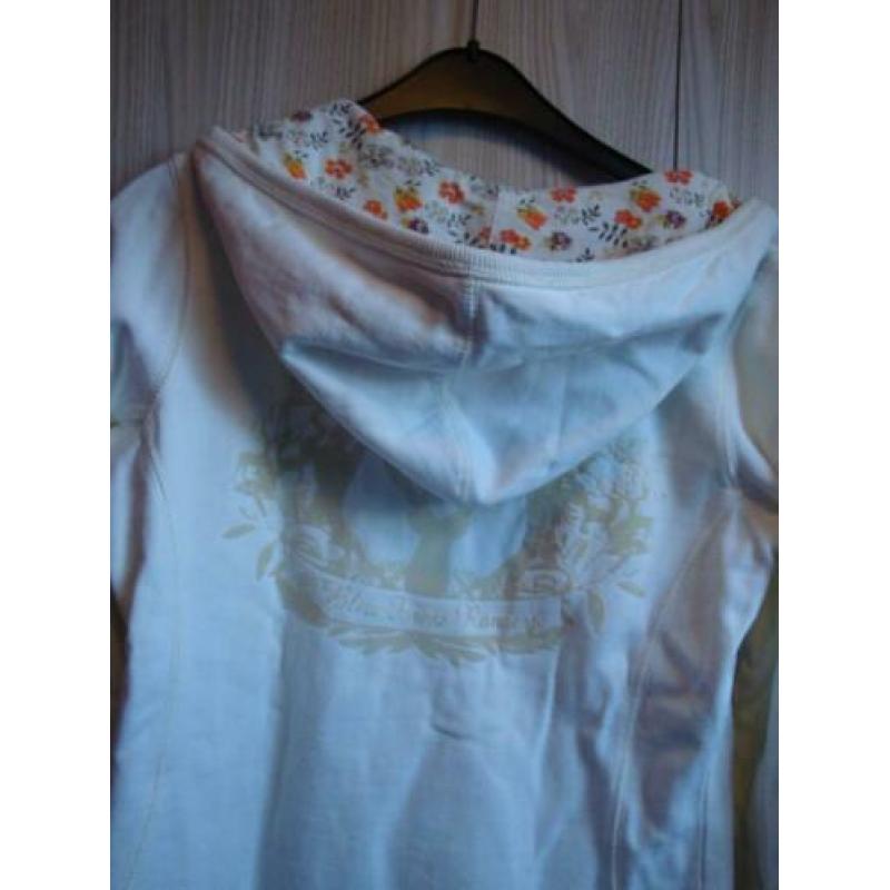 Room witte O BLUE hoody met bloemetjes. Maat S