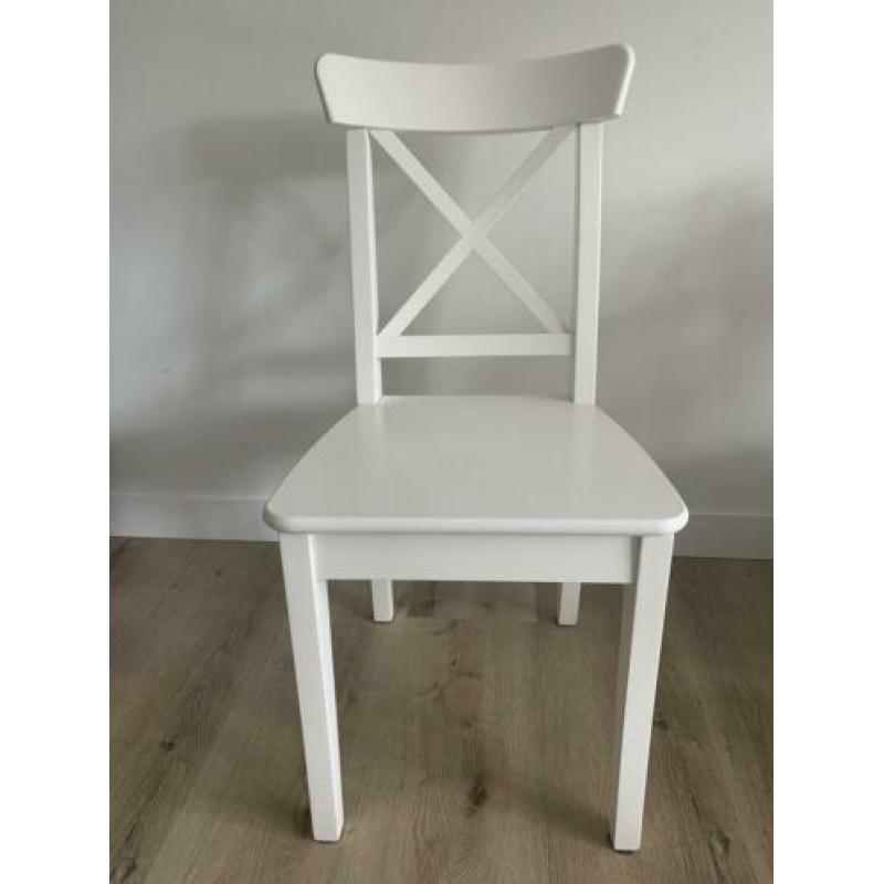 Witte houten eettafelstoel ikea ingolf