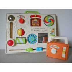 Fisher Price speelgoed, activity center en radio, vintage