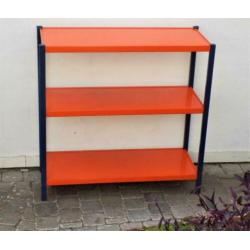 rek Wandrek boekenrek metaal oranje Denmark deens retro vint