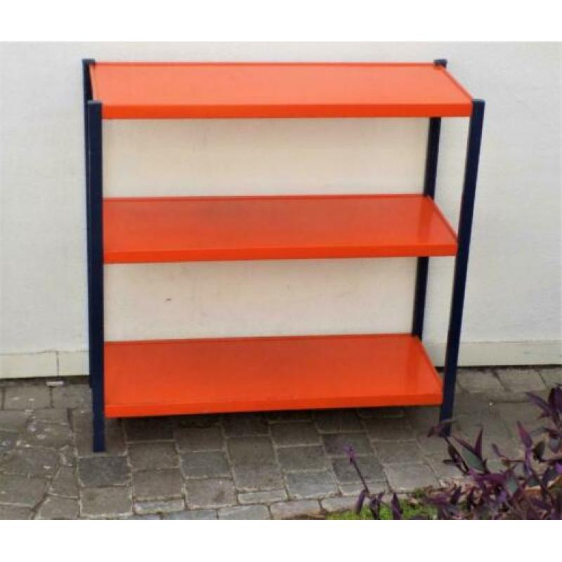 rek Wandrek boekenrek metaal oranje Denmark deens retro vint