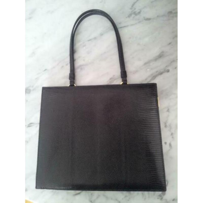 Vintage handtas van hagedisleer te koop