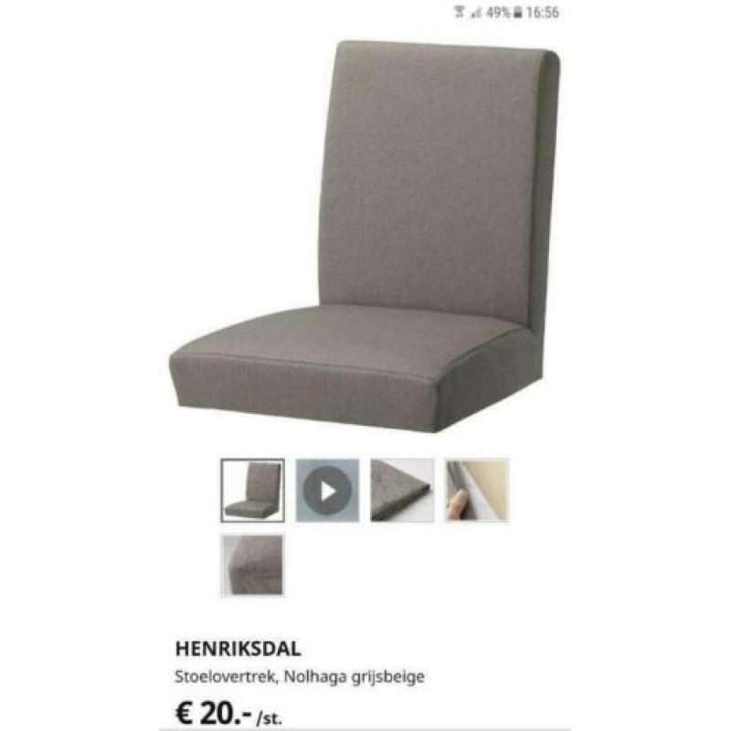 "Ikea Henriksdal 6 stoelen + 6 hoesen ( overige S