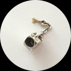 Pandora Hart met Gouden Sleutel 790288 / zilveren bedel