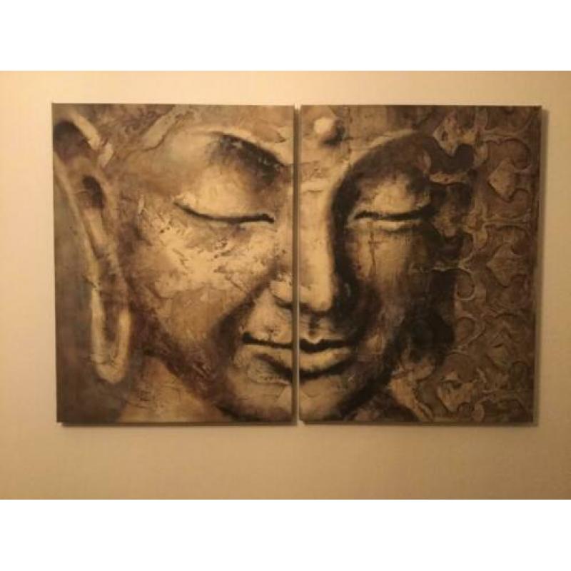 Budda schilderij twee-luik van 249,00 nu 60,00 afgeprijsd
