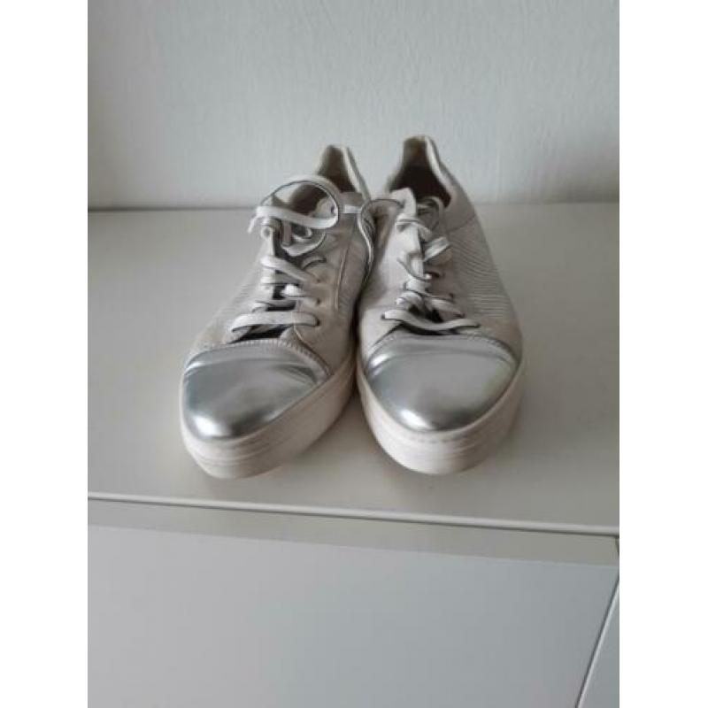 Damessneakers wit/zilver