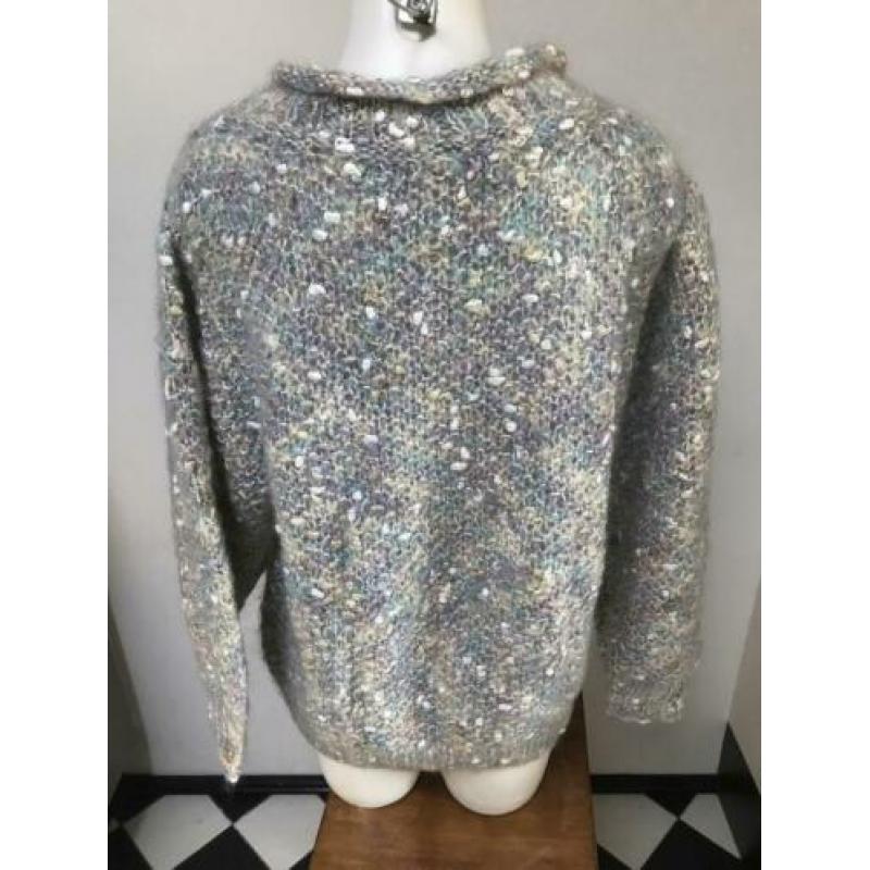 Vintage wol wollen hand gebreide trui pastel tinten m l xl