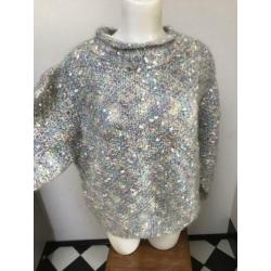 Vintage wol wollen hand gebreide trui pastel tinten m l xl
