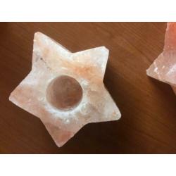 2 zoutsteen sfeerlichten ster gebruikt samen €5,00