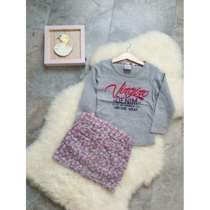 Maat 110 Meisjes Longsleeve met Rok setje