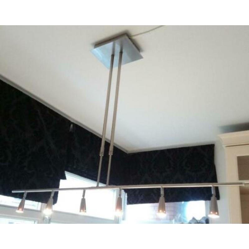 Design chroom hanglamp (6 spots) met plafondlamp