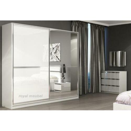 Top Aanbieding Schuifdeurkast spiegel Roma white-black