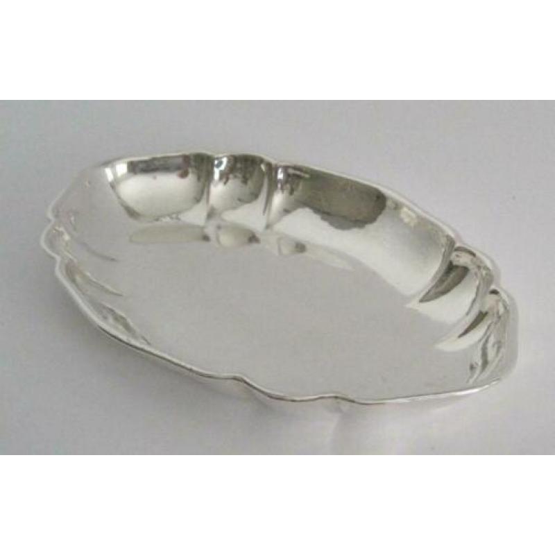 Zilveren gelobd presenteerschaal 20x13cm ca. 1890 zz
