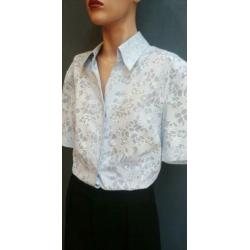 Vintage blouse (90s) met doorzichtige bloemetjes ( MT 44)