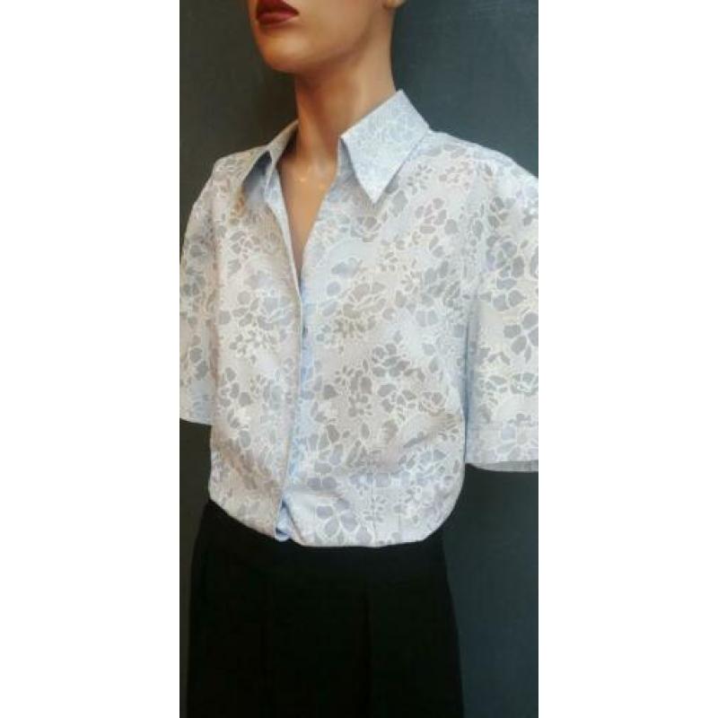 Vintage blouse (90s) met doorzichtige bloemetjes ( MT 44)
