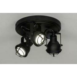 plafondlamp spots 3 lichts vintage lamp metaal beton grijs