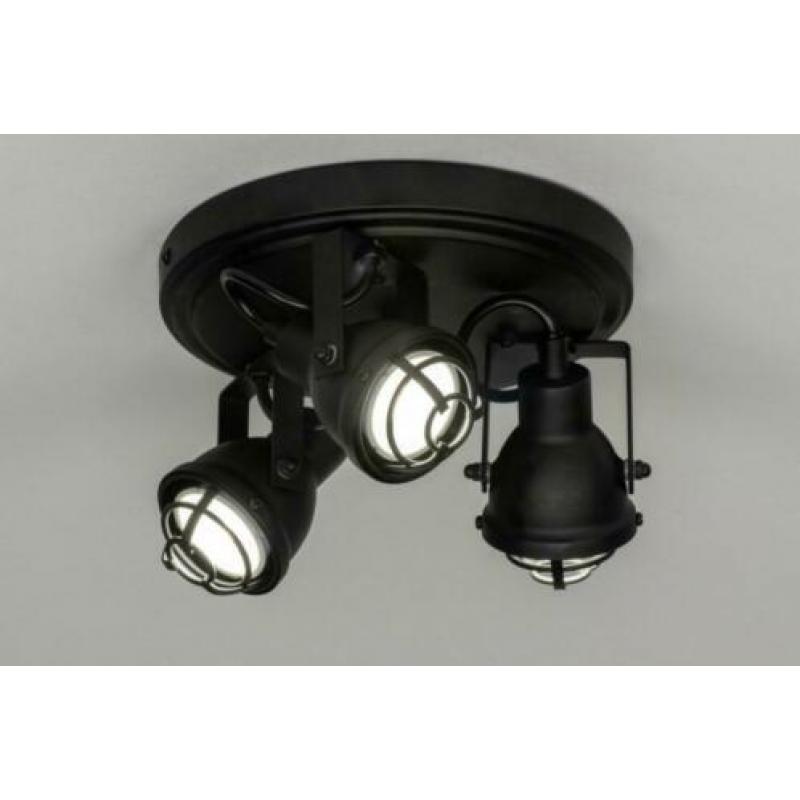 plafondlamp spots 3 lichts vintage lamp metaal beton grijs