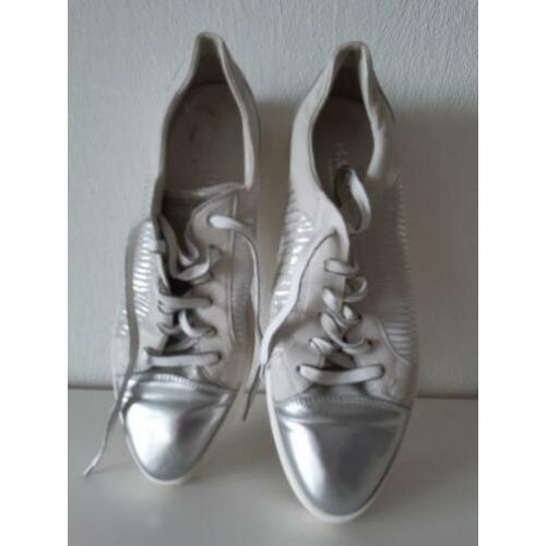 Damessneakers wit/zilver