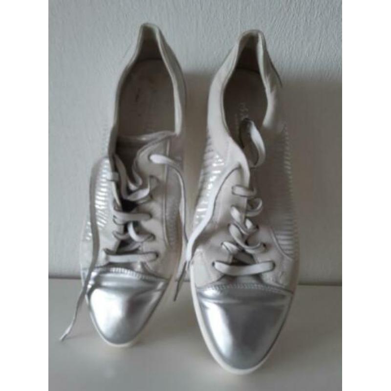 Damessneakers wit/zilver