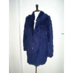 blauw KYRA & CO fluffi vest jasje mt. M