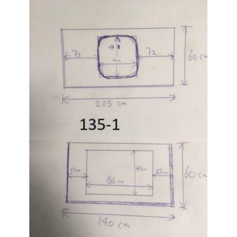 135. Aanrechtblad Aanrechtbladen oa graniet, terrazo
