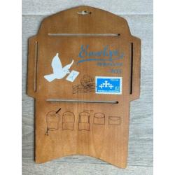 Houten mallen, 2x envelop en 1x papieren zak (paper bag)