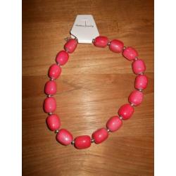 Elegante stijlvolle gele kralen hals ketting Nieuw