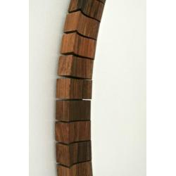 vintage Deense SPIEGEL ovaal palisander teakhout mid century