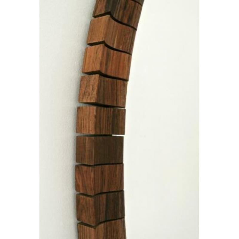 vintage Deense SPIEGEL ovaal palisander teakhout mid century