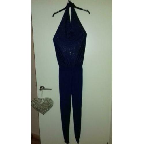 Jumpsuit blauw maat 152/158.