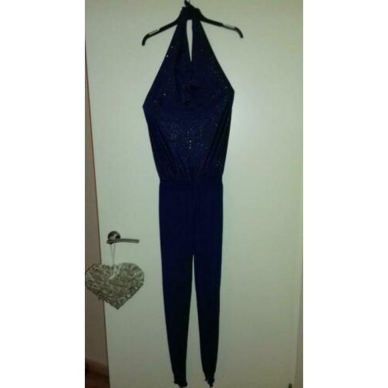 Jumpsuit blauw maat 152/158.