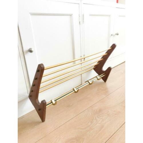 Midcentury houten wandkapstok jaren 50