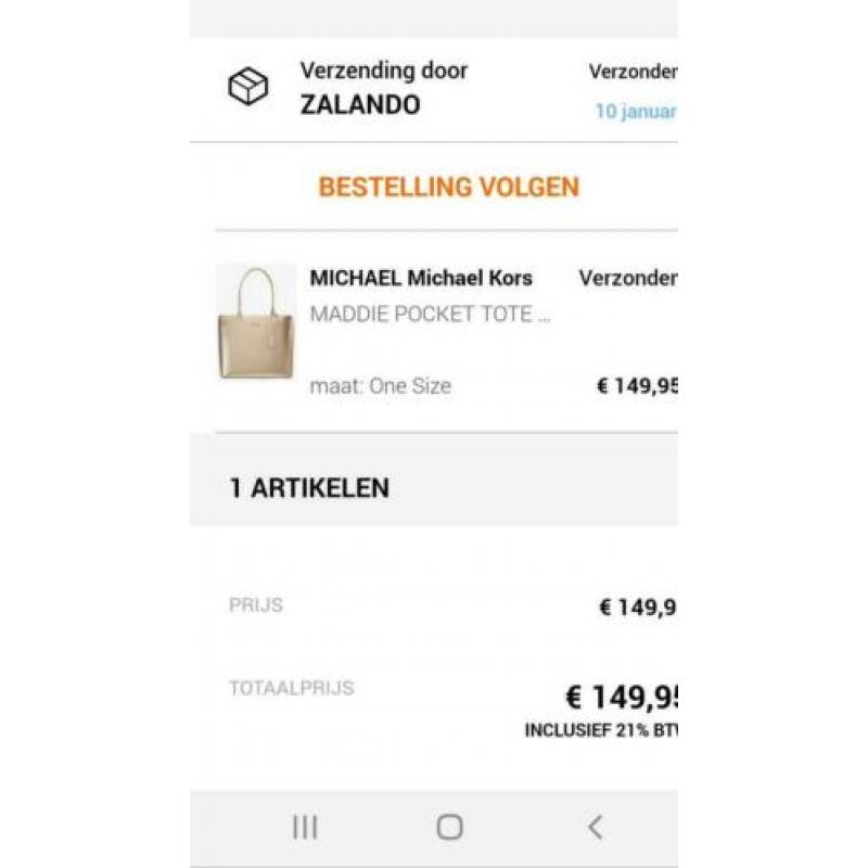 Mooie tas van Michael Kors, goudkleurig nog nieuw