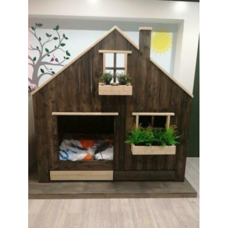 Bedhuisje Boomhutbed Steigerhout Bram GRATIS MONTAGE&BEZORGD