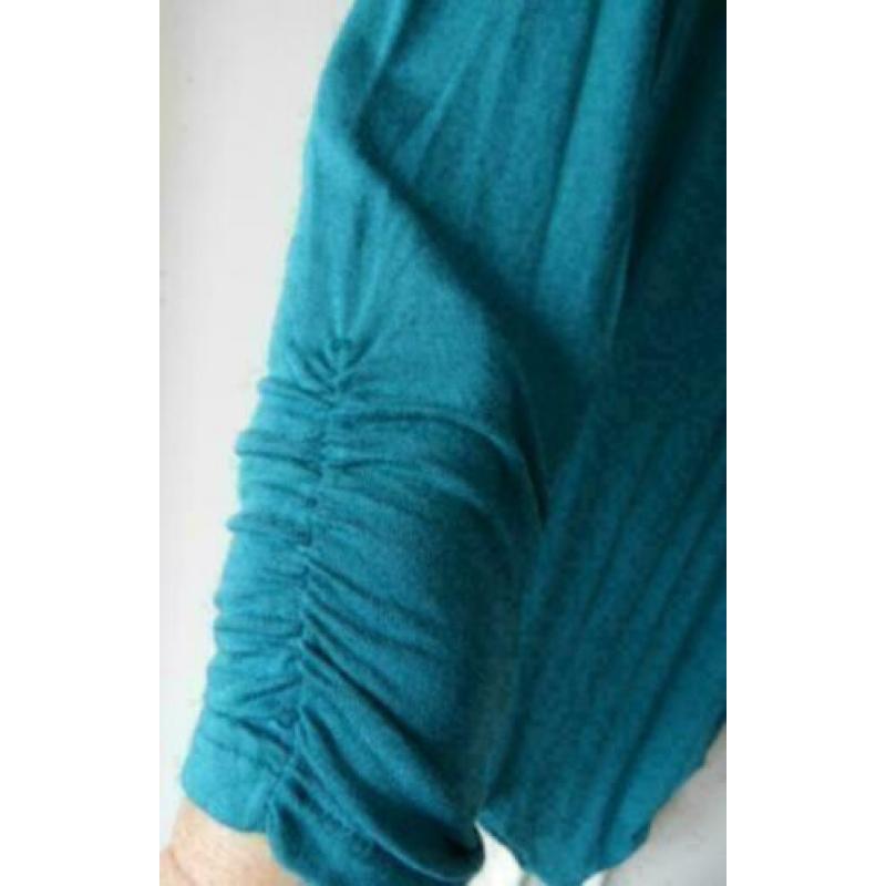 Zeegroen BIJENKORF Fashion a-symetrisch ZGAN stretch jurk M