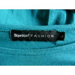 Zeegroen BIJENKORF Fashion a-symetrisch ZGAN stretch jurk M