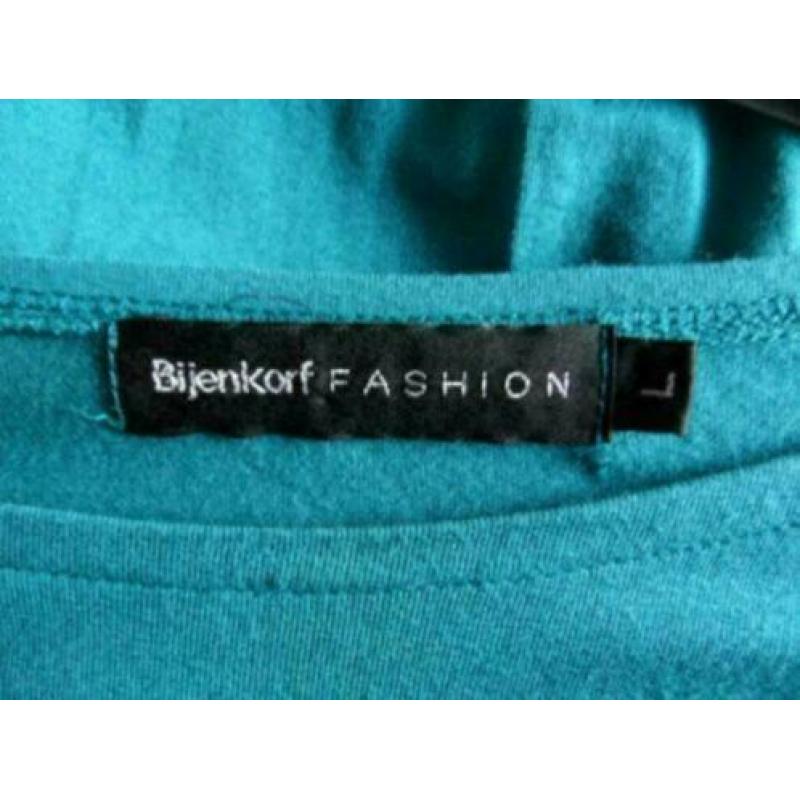 Zeegroen BIJENKORF Fashion a-symetrisch ZGAN stretch jurk M