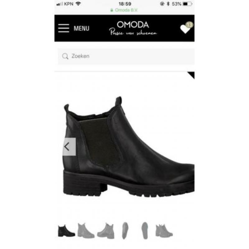 Nieuw! Zwarte GABOR enkellaarsjes chelseaboots mt 39