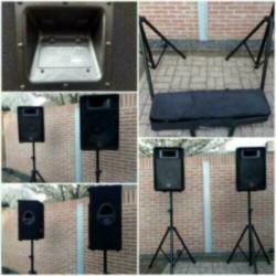 evp-s15 pro Wharfedale speakers + statieven + draagtas !