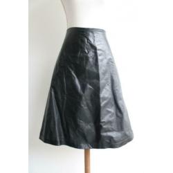 Vintage retro rok echt leer leder maat 40 42 alijn