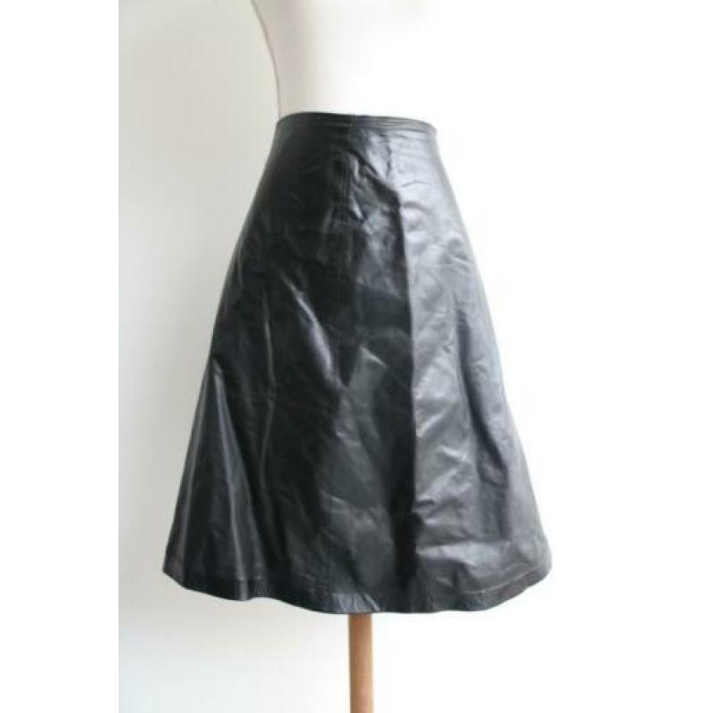 Vintage retro rok echt leer leder maat 40 42 alijn
