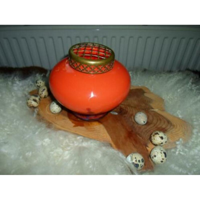 ***antieke rozenbowl punt gaaf,koperen rooster ***