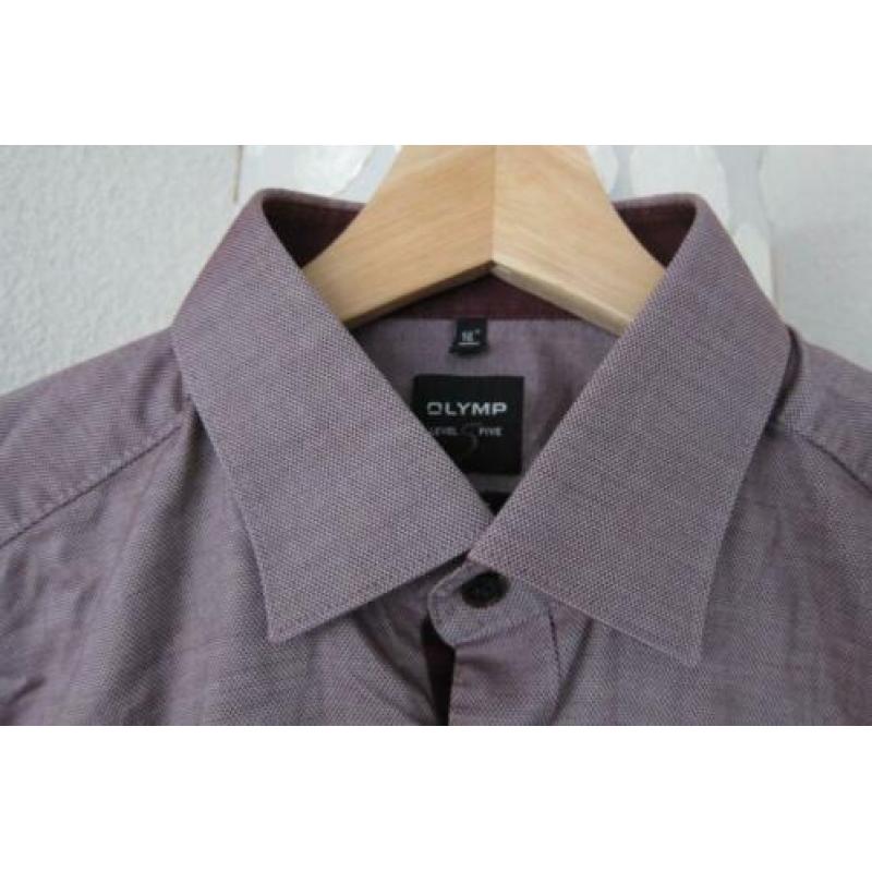 Olymp blouse overhemd body fit paars 41