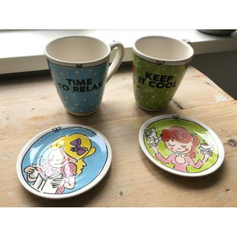 4x Blond Amsterdam theemok + thee-tip / petitfourschoteltje